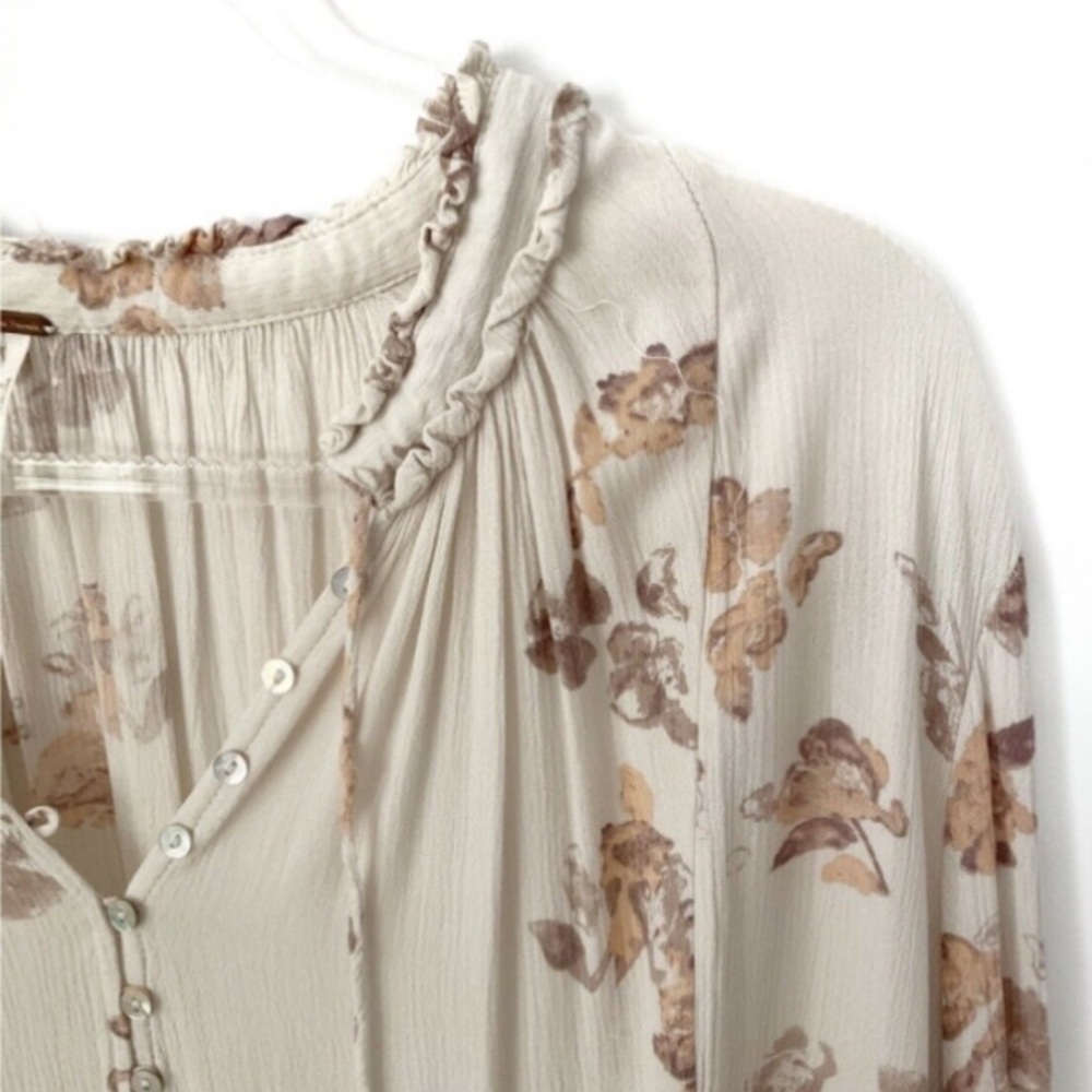 Boho Cream Floral Ruffle Mini Dress - Picture 4 of 7